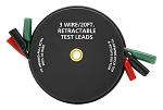 Cal-Hawk 3-Wire/20-ft. 18 AWG Retractable Test Leads