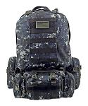 Large Tactical Assault Rucksack Backpack - Blue Digitial Camo