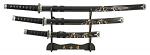 3-pc. Samurai Sword Set - Black Dragon