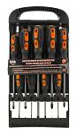 9 Piece Mechanics Flat and Phillips Head Screwdriver Set with Storage Rack - IIT