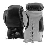16oz. Traditional Black Boxing Gloves - Last Punch