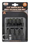 9 pc. Drive Nut and 1/4" Bolt Extractor Set - Illinois Industrial Tools 90110