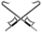 33.25" 2-pc Chinese Hook Sword - Silver