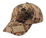 12 - pc. American Flag Prym 1 Woodland Camo Adjustable Baseball Caps