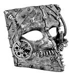 Steampunk Full Face Mask - Silver