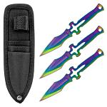 6.13" Cross Blade Throwing Knife Set - Titanium
