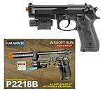 P2218B Spring Powered Airsoft Handgun - Black
