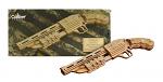13" 3D Wooden Puzzle Mechanical Rubber Band Shot Gun