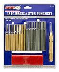 18 - pc. Brass and Steel Punch Set