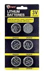 6 - pk. CR2032 3V Lithium Core Batteries - Max Power