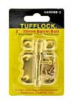 2" Tufflock Brass Plated Barrel Bolt Hardware - Valley Industries HARDBB-2