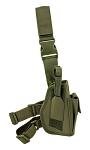 Ranger Elite Tactical Drop Leg Holster with Magazine Clip Storage Pouch - Olive Drab Green